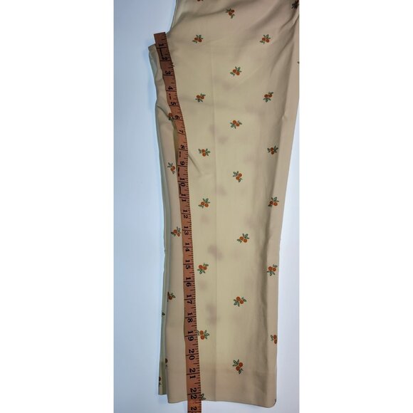 Rachel Zoe White Straight Leg Dress Pants Sz 4 Croped With Fruit Print - Picture 10 of 11